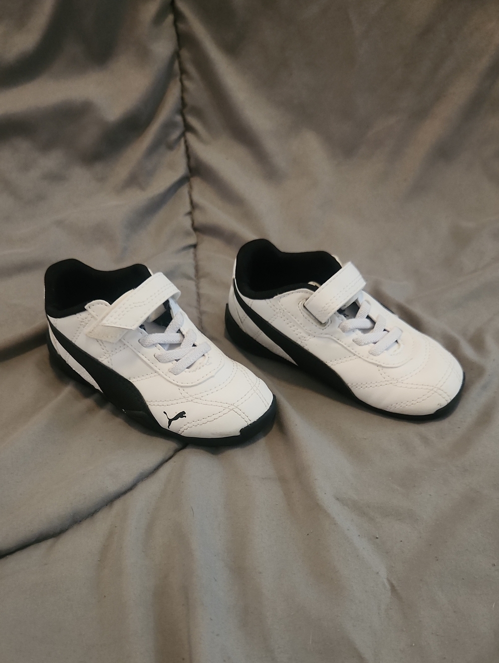Puma Kids White and Black Sneakers